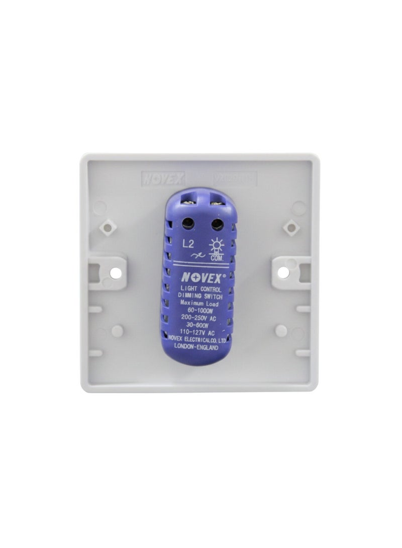 NOVEX V0361 Liverpool Series Light Dimmer Switch 1×1000W Rotary Light Control | White | Indoor Wall Mount - Image 4